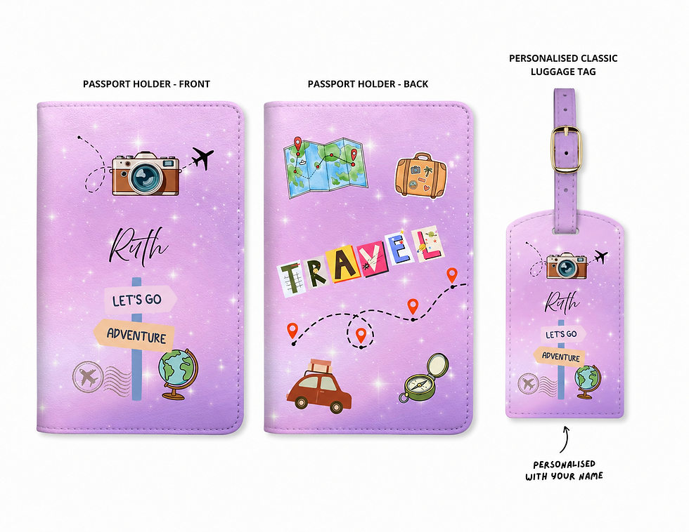Thumbnail: Passport Holder and Luggage Tag Set