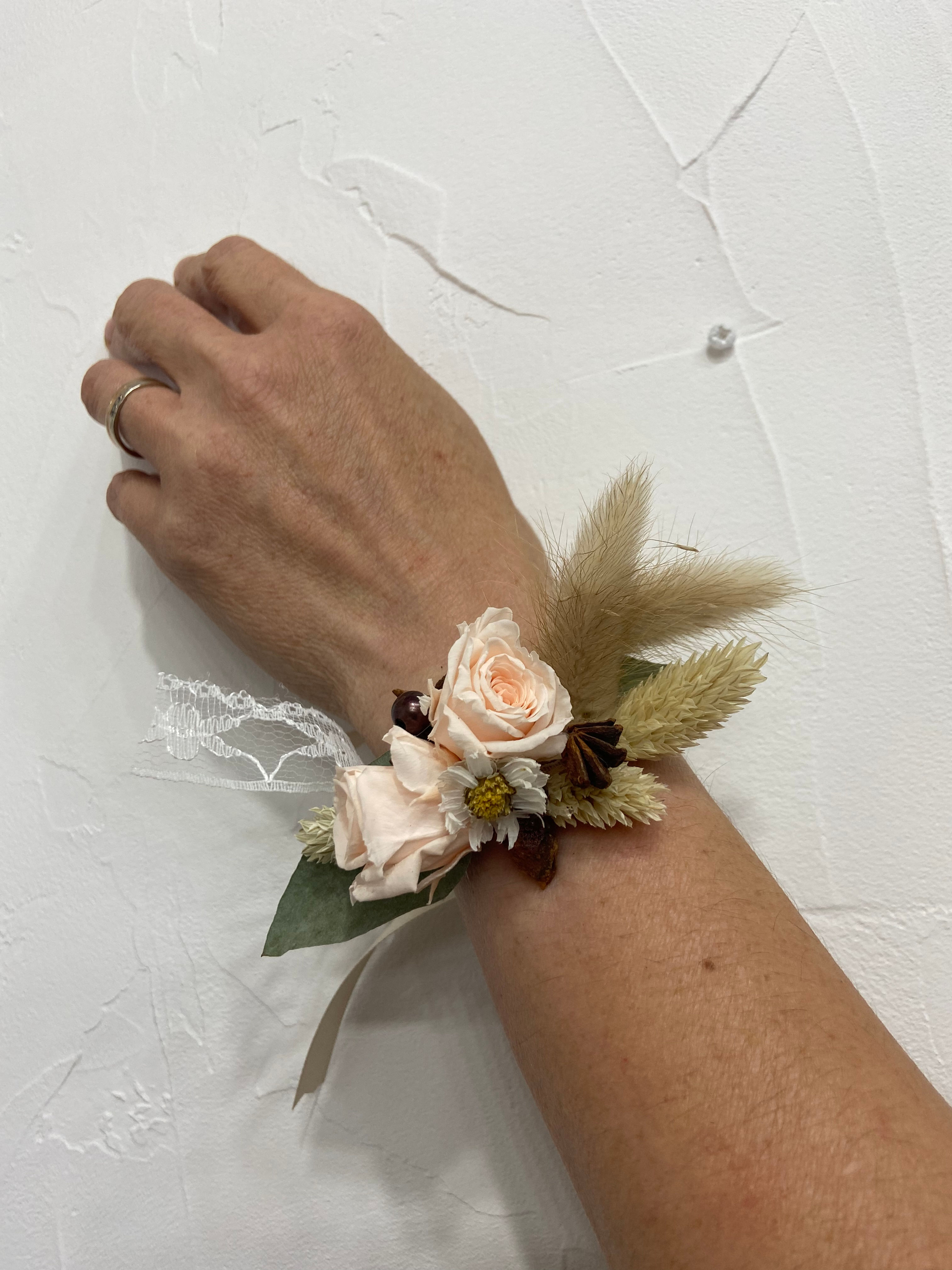 Bracelet en fleurs séchées