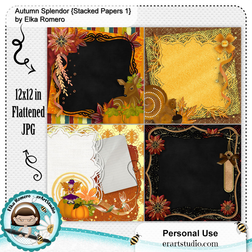 Autumn Splendor {Stacked Papers 1 (Flattened Version)}