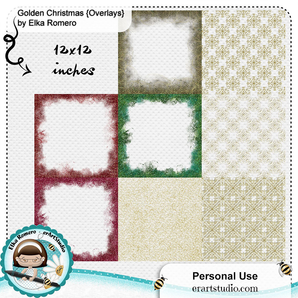 Miniatura: Golden Christmas {Overlays}