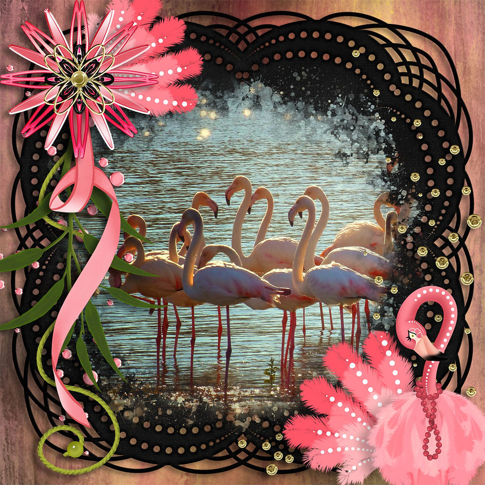 Miniatura: Flamingos Before Summer {Abstract Papers}