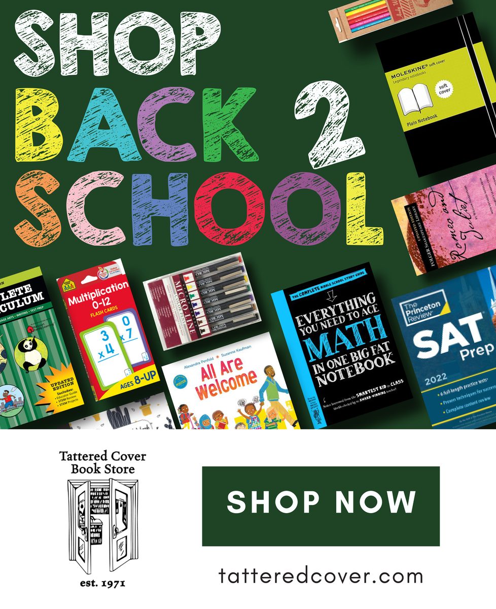 Shop Back 2 School print ad for Tattered Cover