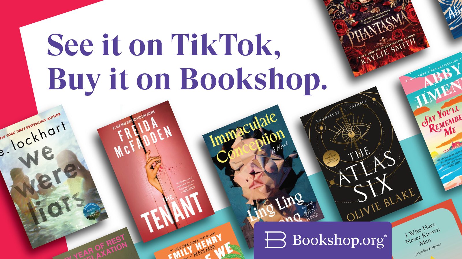 Ad: See it on TikTok, Buy it on Bookshop, with trending book covers