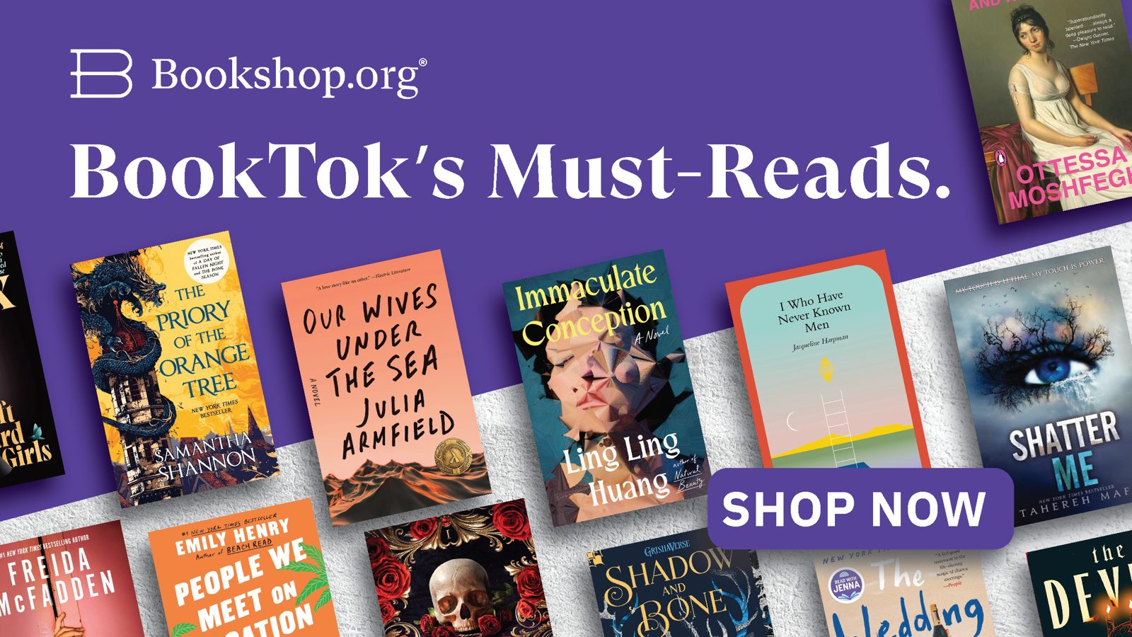 BookTok must-reads ad with trending book covers