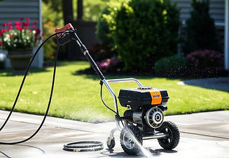 Power Washer In Driveway