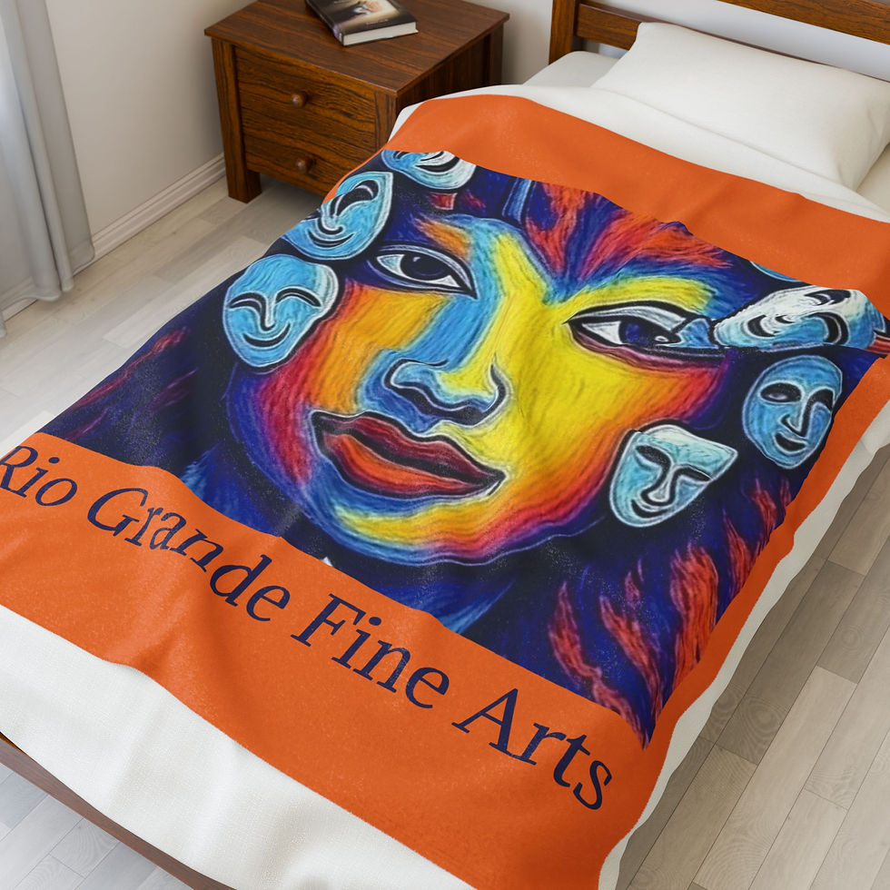 Rio Grande F. A. C. E. Logo Design- Orange Plush Blanket