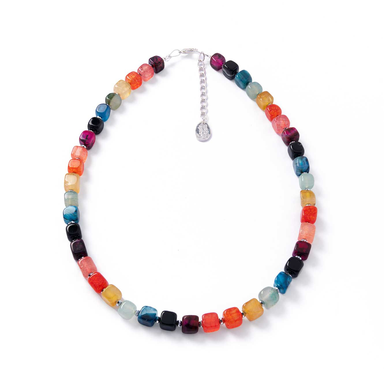 Rainbow Agate Cubes Full Necklace
