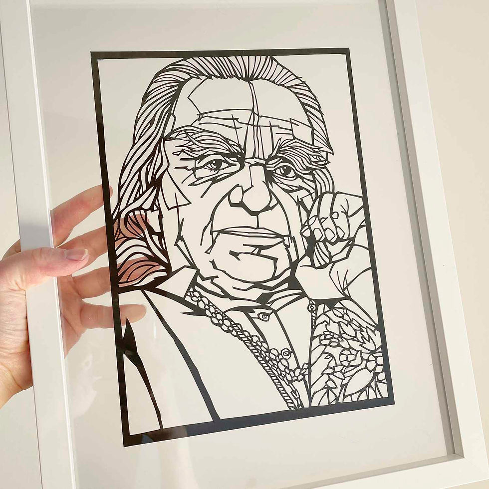 B.K.S Iyengar papercut