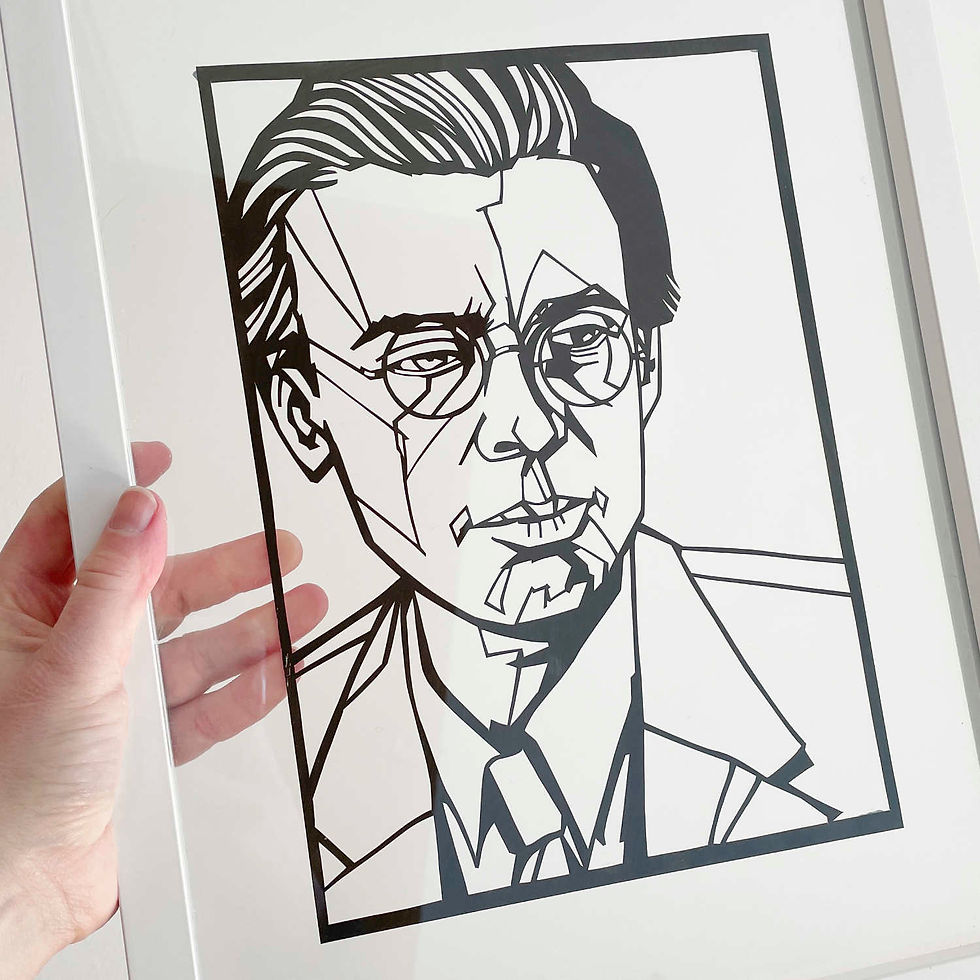 Aldous Huxley papercut
