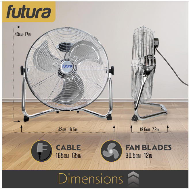 Miniatura: The Futura 14 Inch High Velocity Floor Fan (Metal / Industrial / Adjustable Cooling)