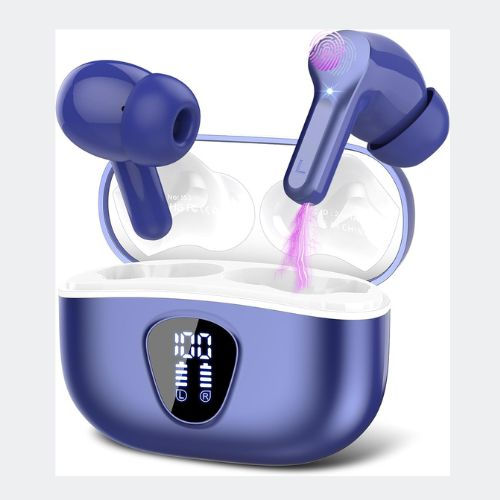 Thumbnail: Wireless Earbuds, Bluetooth 5.3 Headphones with 4 ENC Noise Cancelling Mic, Blue