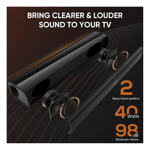 Thumbnail: Compact 17-Inch Soundbar with Bluetooth, Optical & AUX Connectivity – Powerful Audio with 3 EQ Modes & Subwoofer Compatibilit