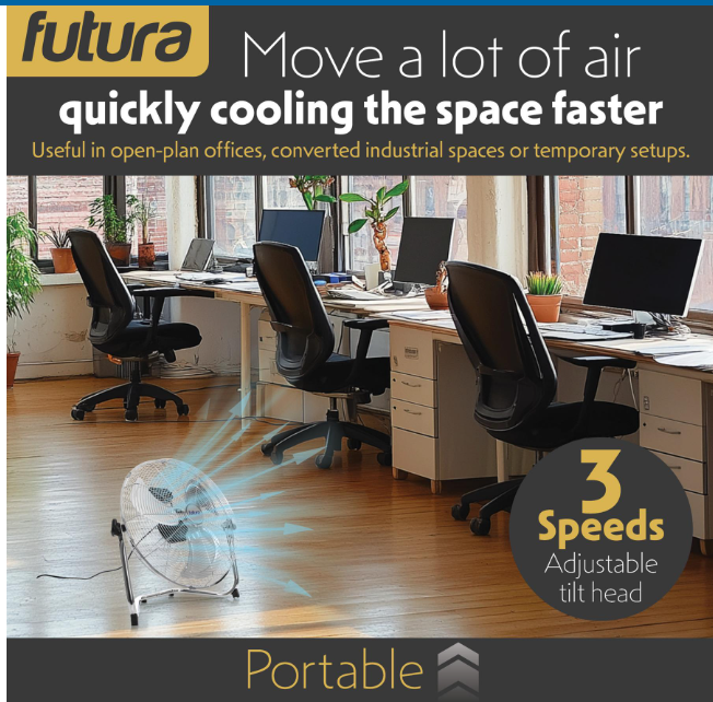 Miniatura: The Futura 14 Inch High Velocity Floor Fan (Metal / Industrial / Adjustable Cooling)
