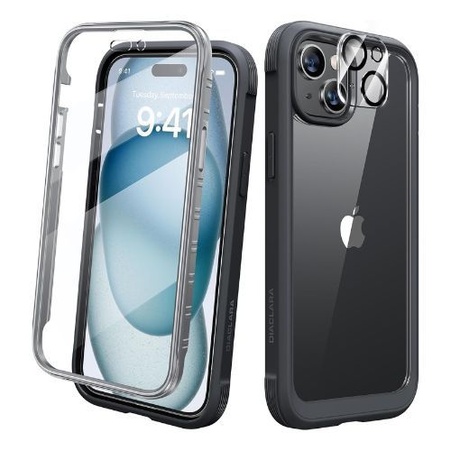 Miniatura: Diaclara Full Body Rugged Case for iPhone 15 Pro Max – 360° Protection