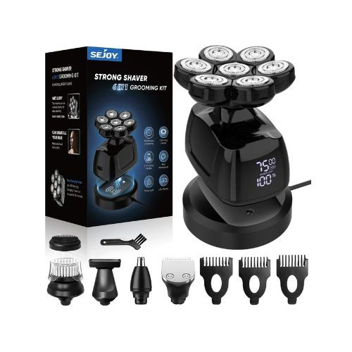 Thumbnail: Sejoy 6-in-1 Electric Shaver Grooming Kit – Precision Shaving & Grooming for Bald Men, Bearded Styles, and Everyday Use
