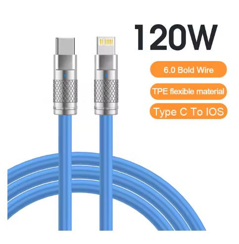 Miniature : 120W 6A Super Fast Charging USB Cable – Liquid Silicone