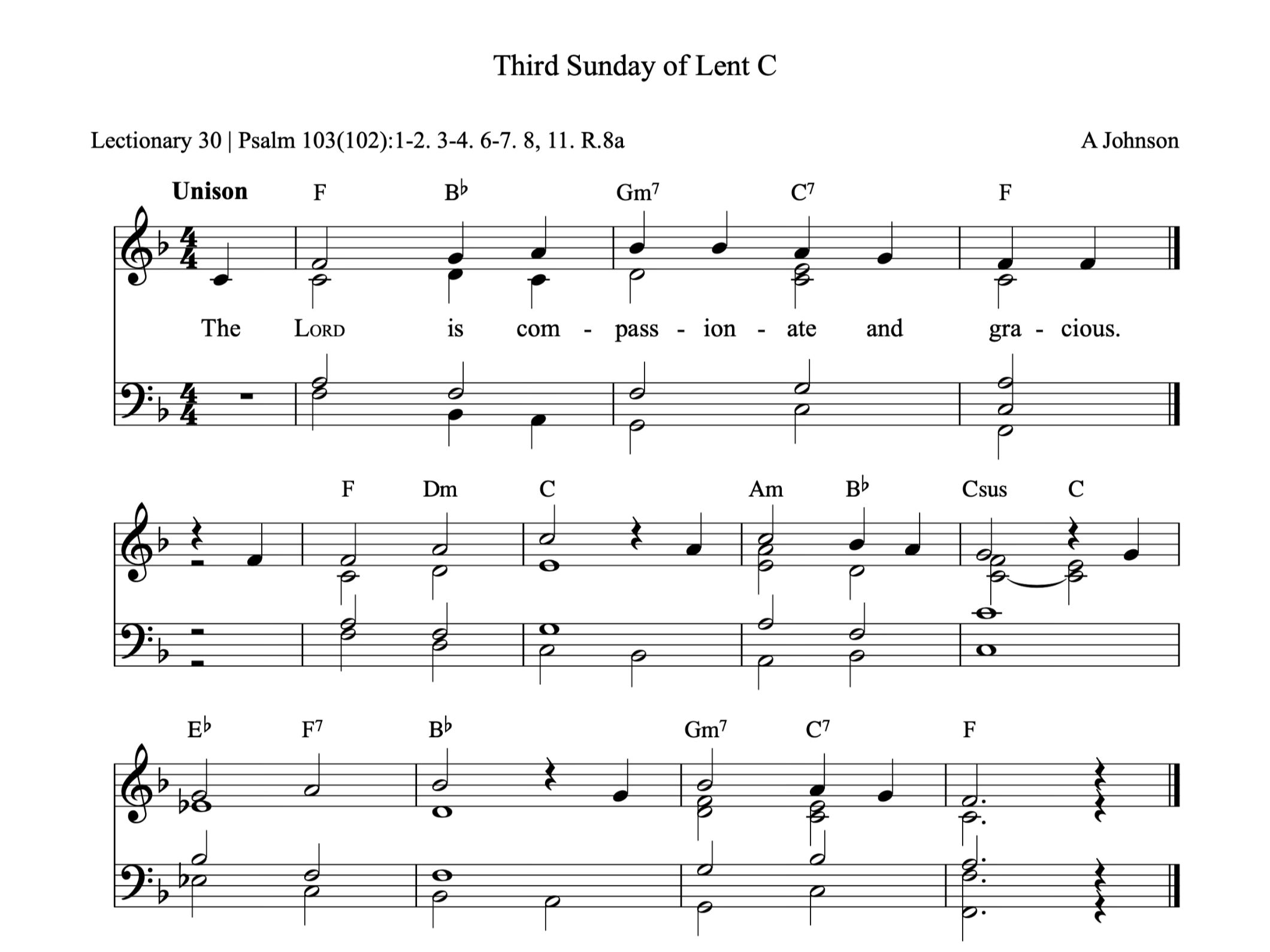 Psalm 103: Alan Johnson