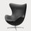 Thumbnail: Arne Jacobsen 'Egg' Chair for Fritz Hansen in Leather Upholstery (Cat. 3) two enlighten black