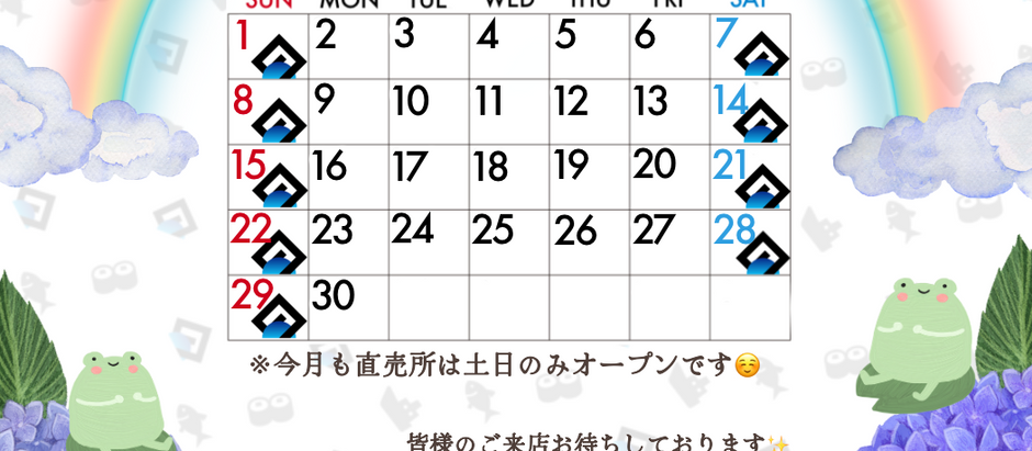【営業日】6月の営業日カレンダー