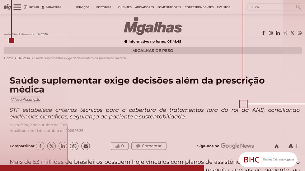 MIGALHAS | Saúde suplementar exige decisões além da prescrição médica