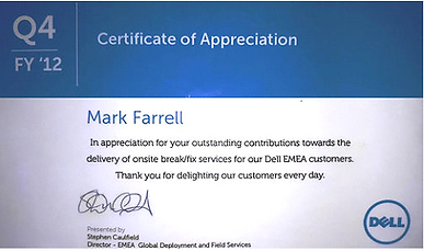 Dell certificate or Appreciation