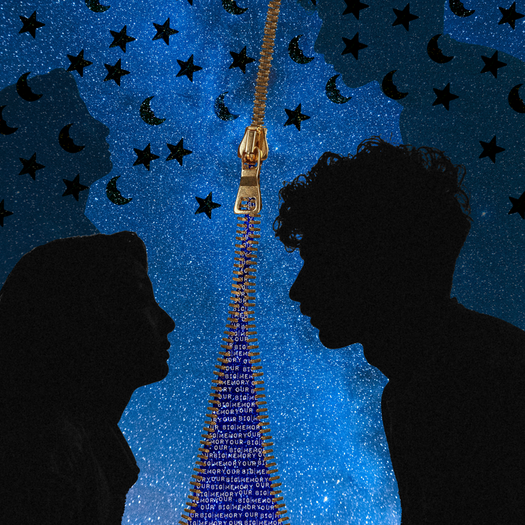 Collage poster "our big memory", adolescente, poster, decorativo, amor, romantico, sensible, noche, estrellas