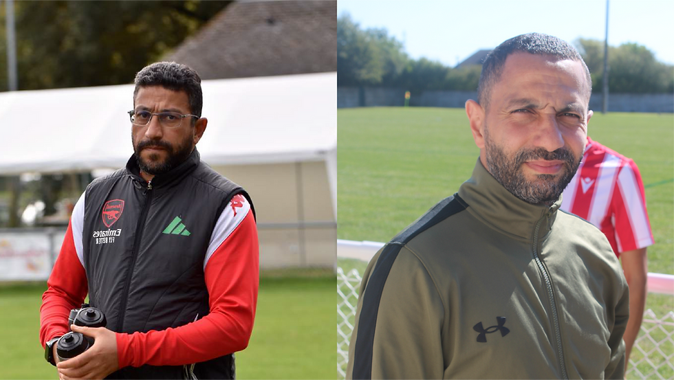 Foued et Fahmi Salhi, une passion commune pour le football (photo de gauche : Tiffany Bonnici, de droite : Lyes Baloul). 