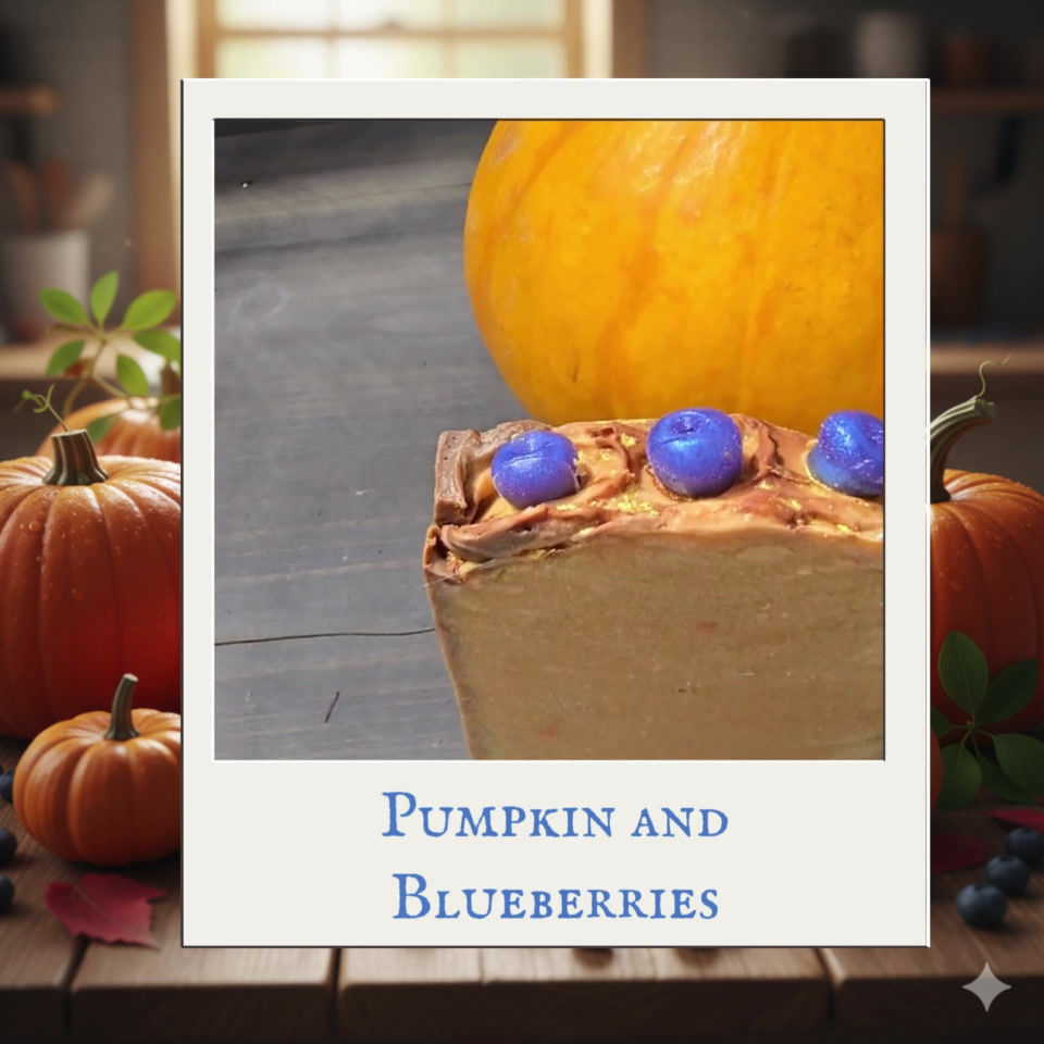 Miniatura: A bar of our Pumpkin and Blueberries Artisan soap.