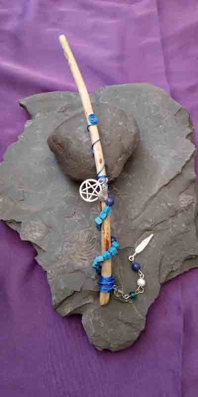 Blue Pentagram Fairy Wand