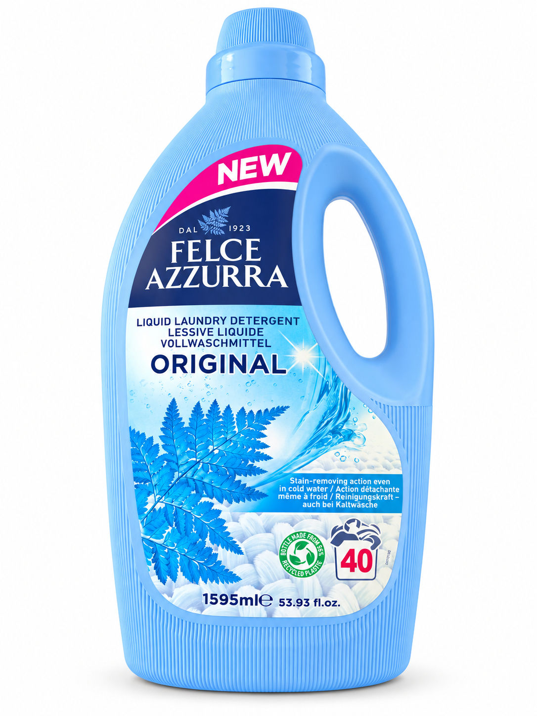 Felce Azzurra Original Flüssigwaschmittel 1.595 ml – italienisches Vollwaschmittel für die Waschmaschine mit 40 Waschladungen