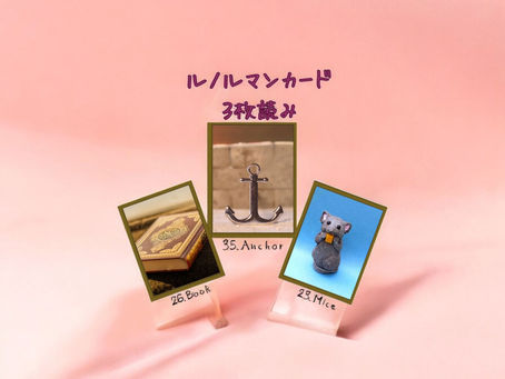 ルノルマンカード3枚読み 本、錨、ねずみ