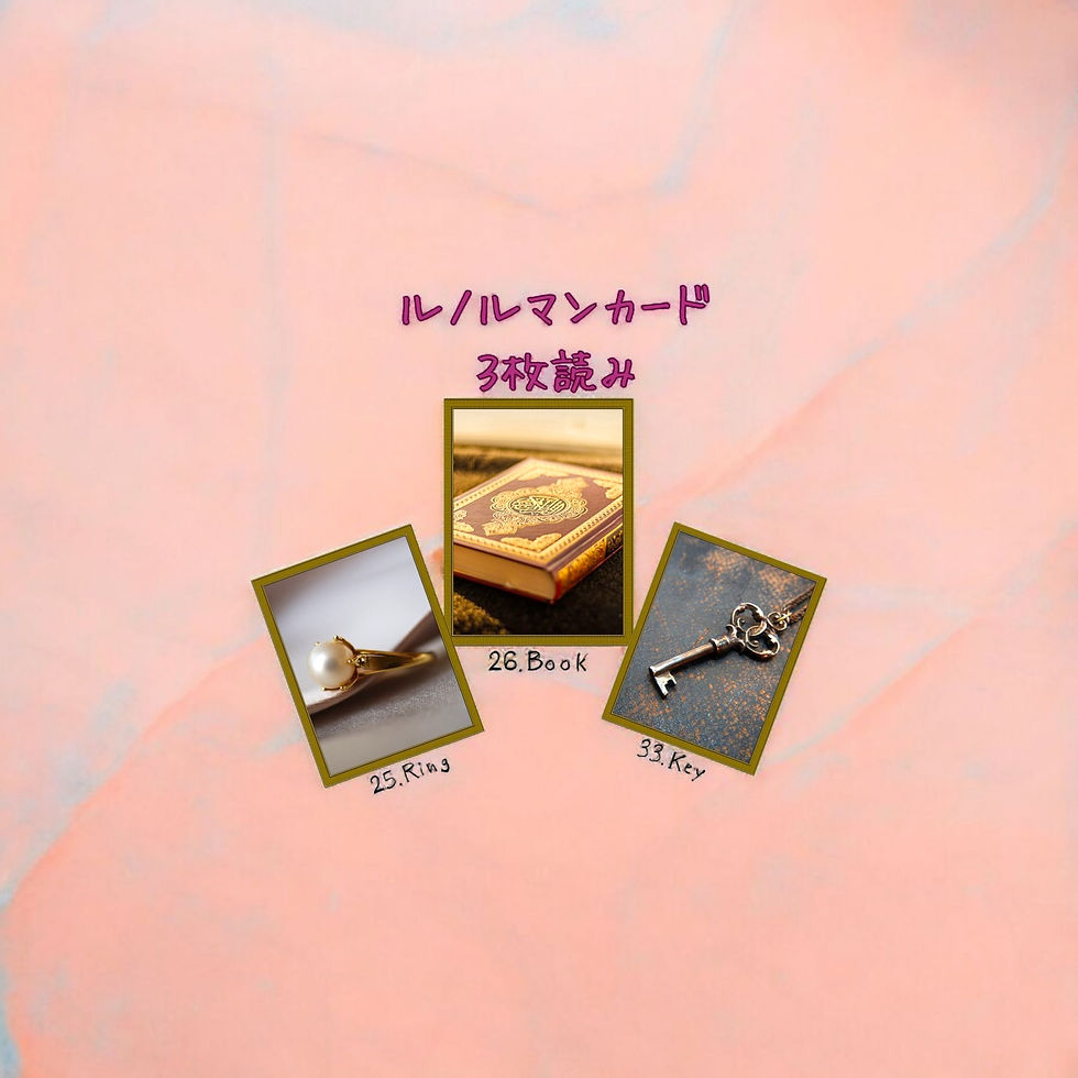 ルノルマンカード3枚読み 指輪、本、鍵