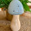 Thumbnail: Ceramic 18cm LED Mushroom/Toadstool Glow Lamp - Dove Grey