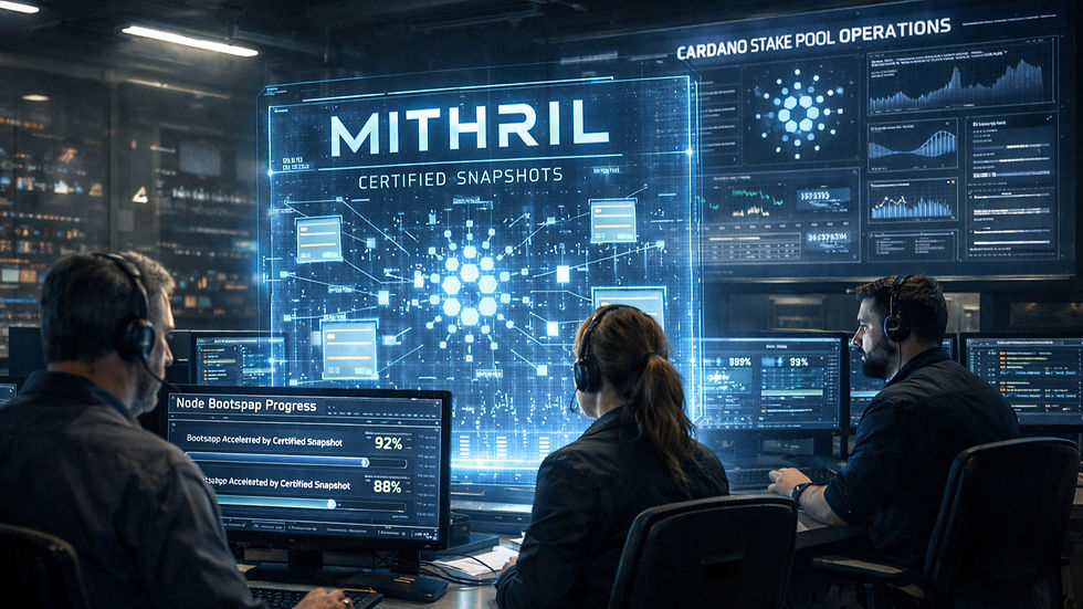 Cardano stake pool operators using Mithril certified snapshots to speed up node bootstrap and improve recovery time.