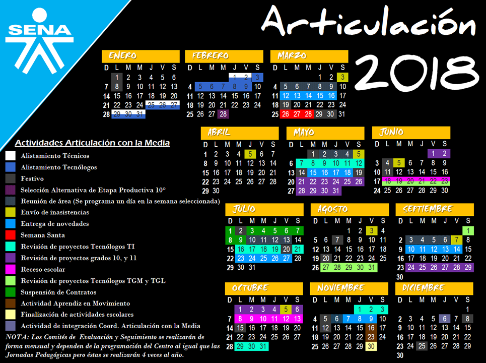 Calendario académico del sena 2
