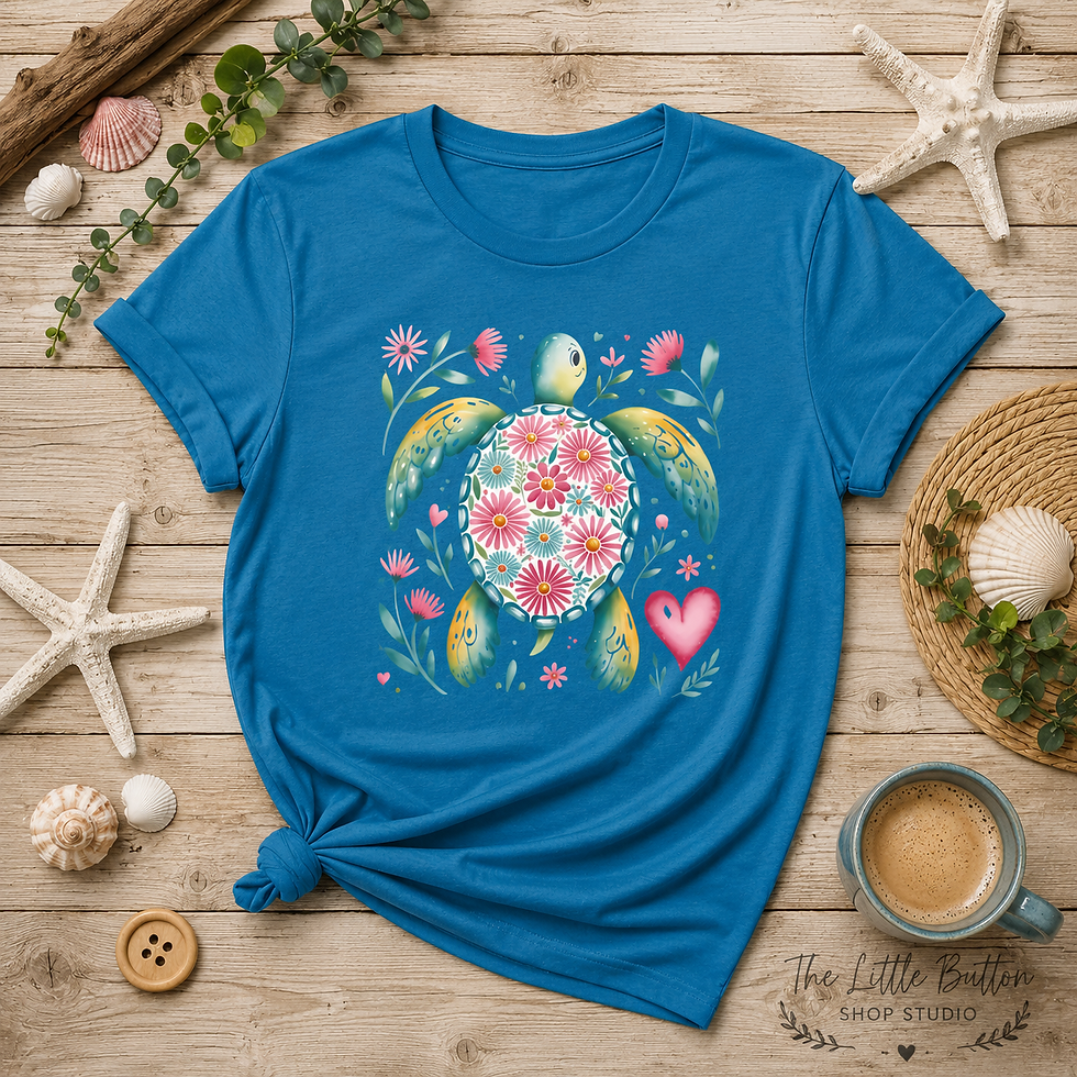 Cute Tutrle Ocean Niche T Shirt The Little Button Shop Studio
