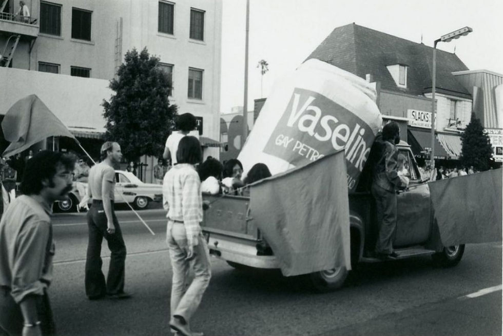 The Vaseline jar at the first Pride March in Los Angeles by Ken Robinson, 1970.