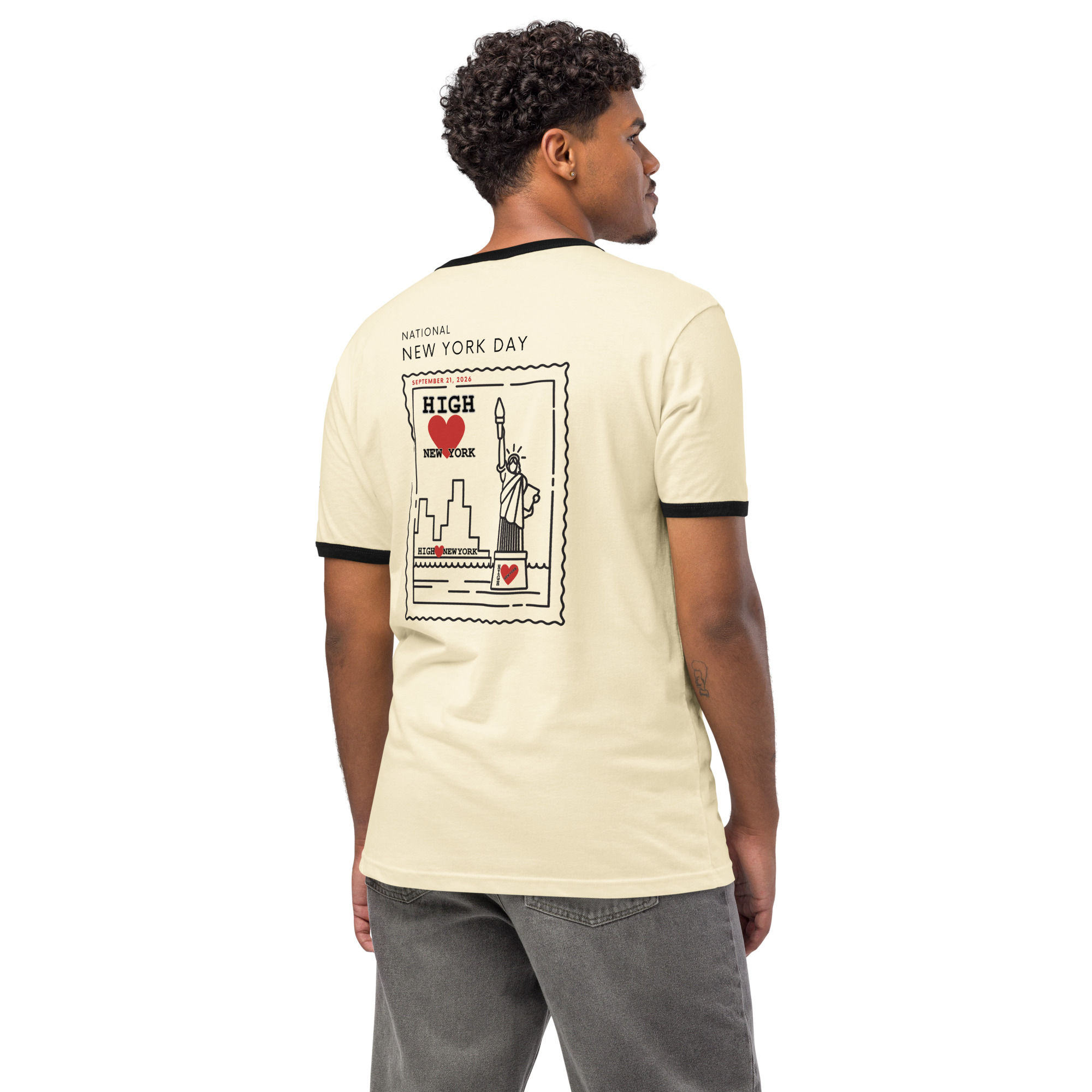 National New York Day Unisex ringer t-shirt