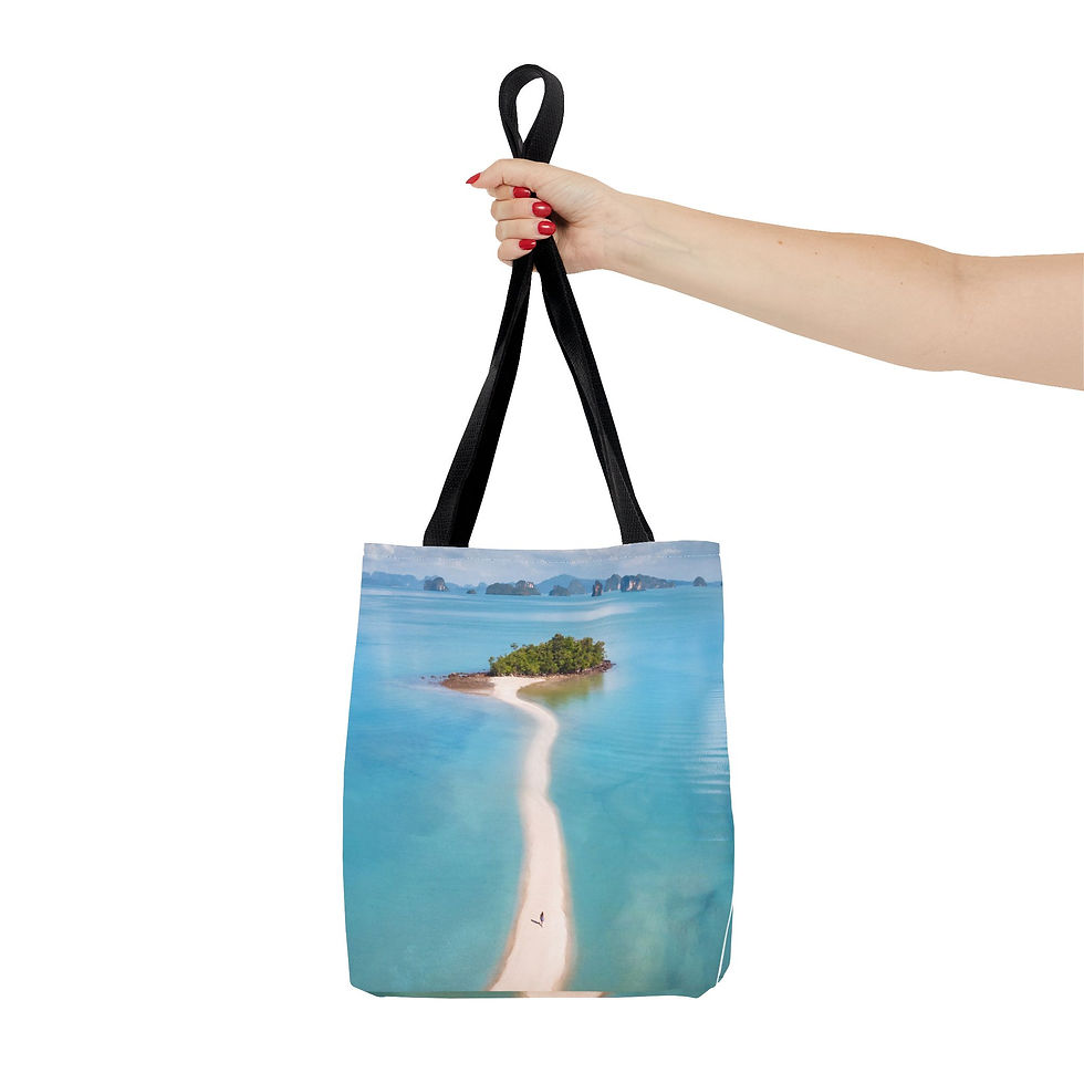 Thumbnail: Island sand bar beach with blue water in Thailand - Tote Bag (AOP)