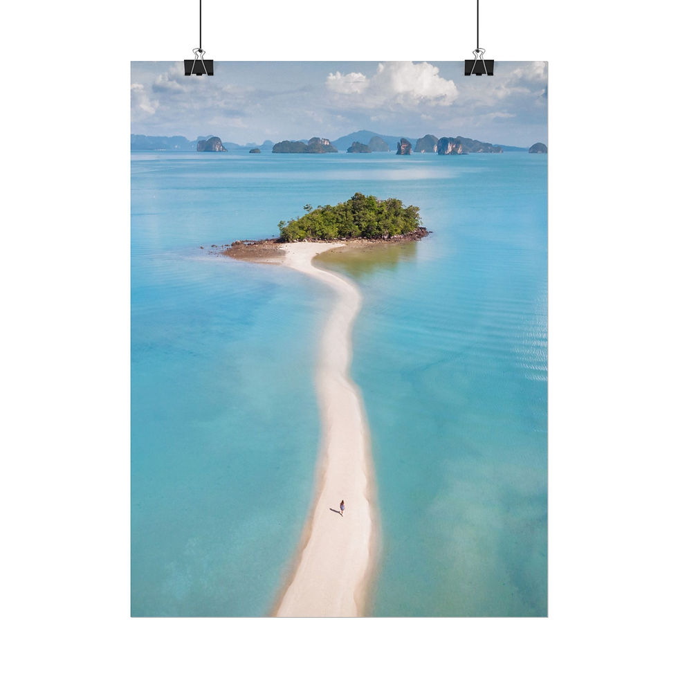 Thumbnail: Island sand bar beach w/ blue water, Thailand - rolled poster great for wall art