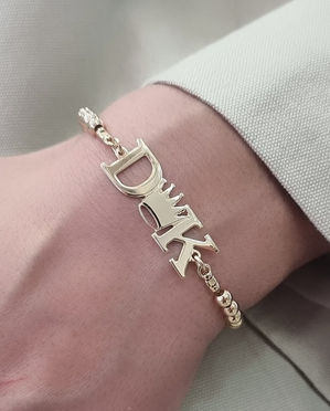 צמיד אותיות אלמנט מחבר כתר