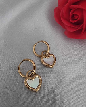 עגילי חישוק לב איריס