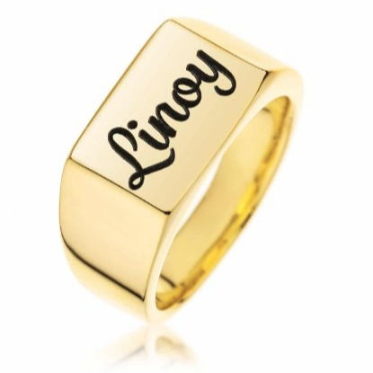 תמונה ממוזערת: טבעת חותם מלבנית לחריטה