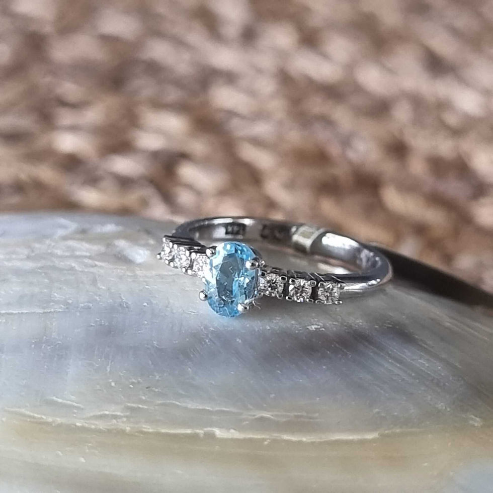 תמונה ממוזערת: diamond ring topaz gold 14 ct