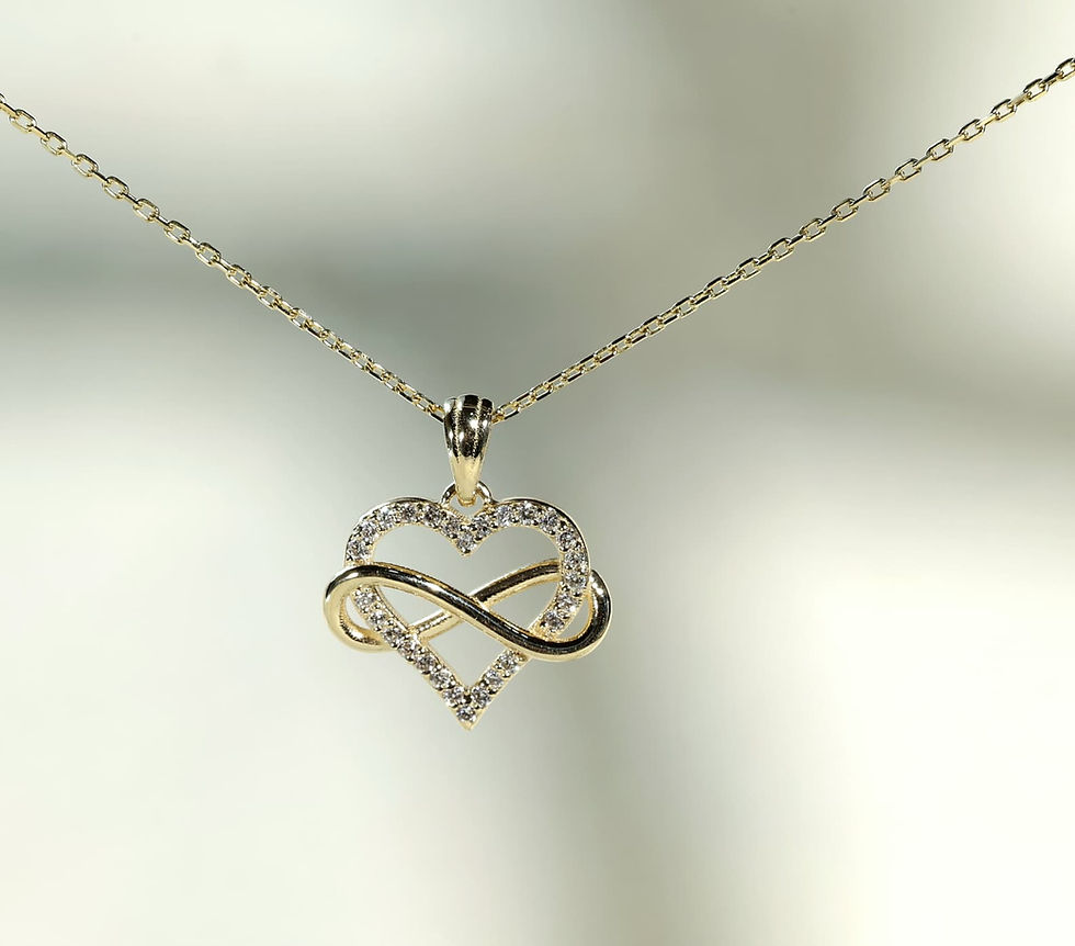 שרשרת לב יהלומים זהב