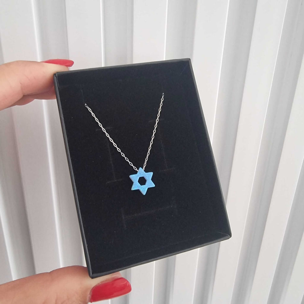 תמונה ממוזערת: שרשרת מגן דוד אופל תכלת
