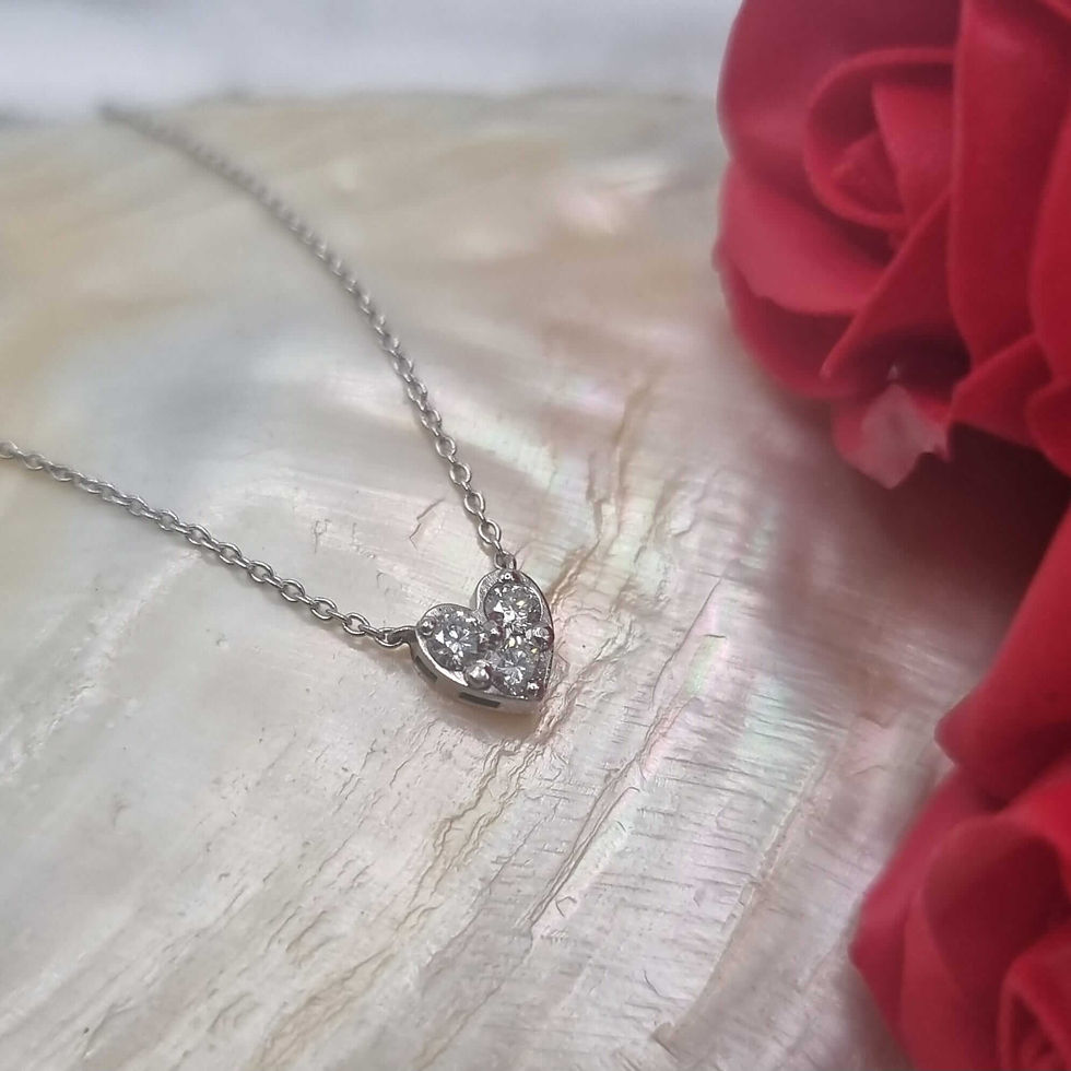 תמונה ממוזערת: שרשרת לב יהלום זהב לבן 14 קראט