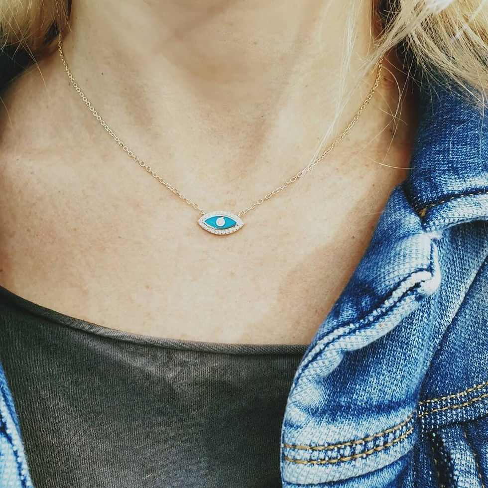 שרשרת עין משובצת יהלומים 0.18 קראט