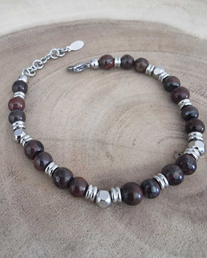 צמיד לגבר אבני חן עידן - חום