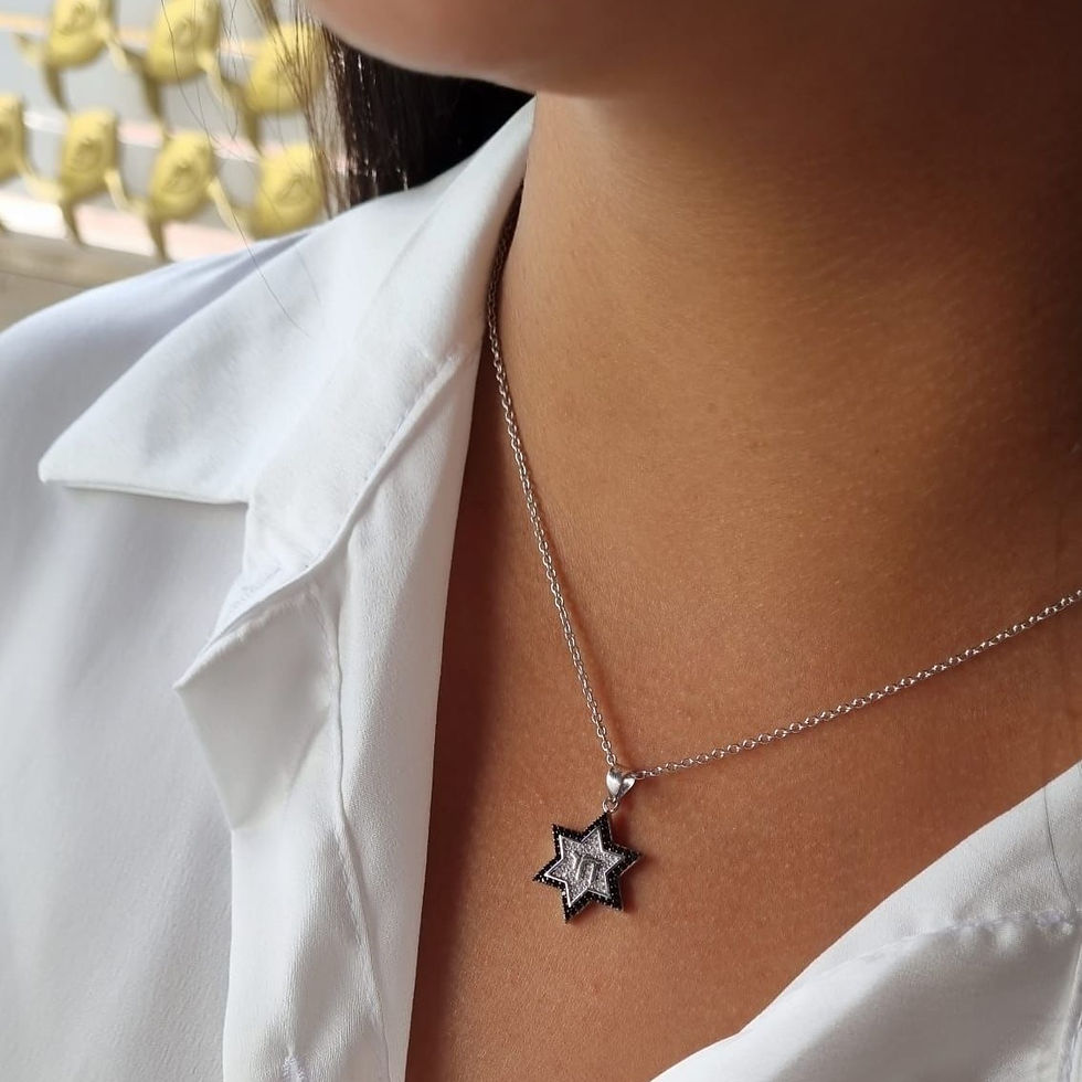 תמונה ממוזערת: שרשרת חי מגן דוד כסף טהור